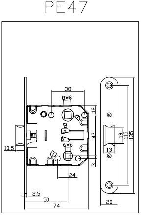 PE47 Låskropp